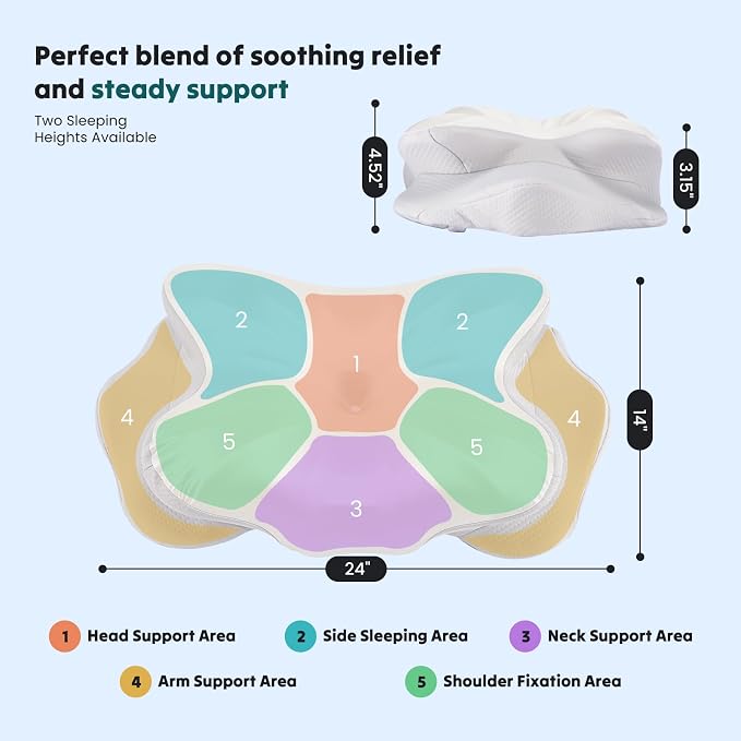 DUMOS Cervical Pillow for Neck and Shoulder, Contour Memory Foam Pillow - Image 8