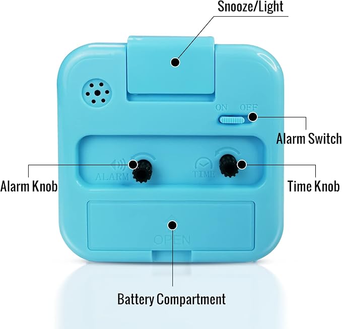 Lamisola Small Battery Operated Analog Alarm Clock - Image 6