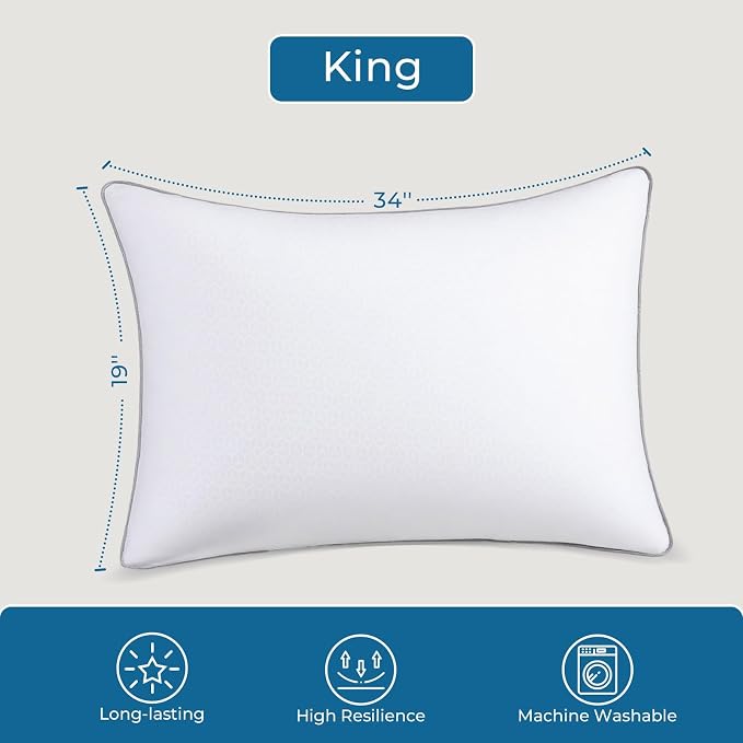 Sasttie King Size Pillows Set of 4, Bed Pillows - Image 2
