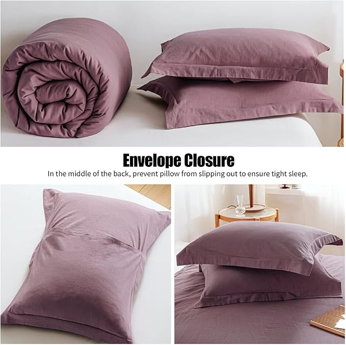 Simple&Opulence 100% Linen Duvet Cover Set 3pcs Basic Style Natural French - Image 4