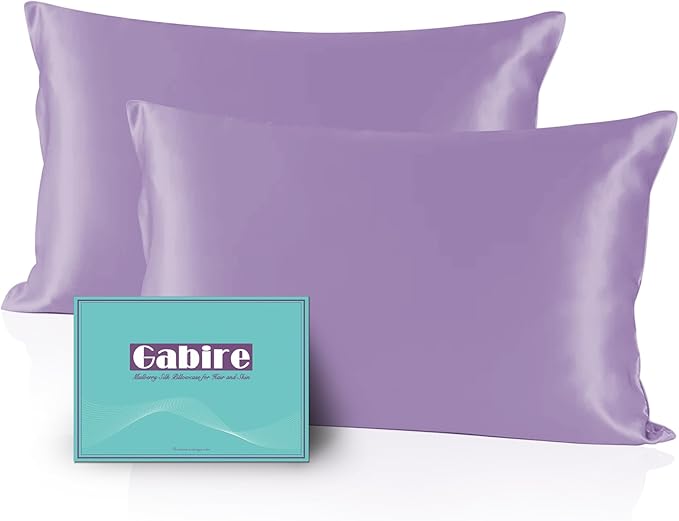 Gabire Mulberry Silk Pillow Cases Set of 2, Both Sides Real Silk Pillowcase by MulberrySilkPillowcases