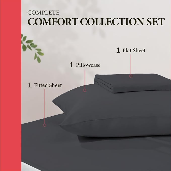 100% Egyptian Cotton Twin Bed Sheets Set - Image 3