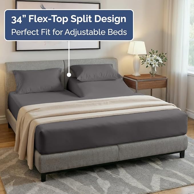 Flex Top Split Head King 4 Piece Sheet Set - Image 3