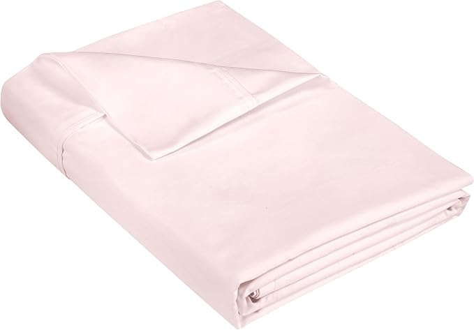400 Thread Count 100% American Grown Cotton Pink Flat Sheet Only by ROYALELINENS