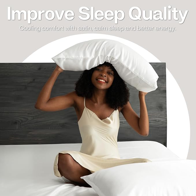 MR&HM Satin Pillowcase for Hair and Skin, Silk Satin Pillowcase 2 Pack - Image 5