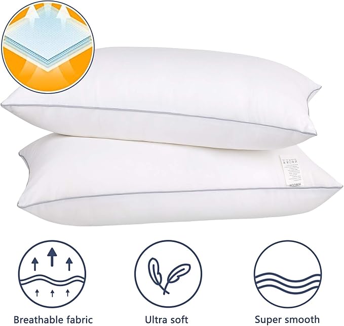 HIMOON Bed Pillows for Sleeping 2 Pack, Queen Size Cooling Pillows Set of 2 - Image 2