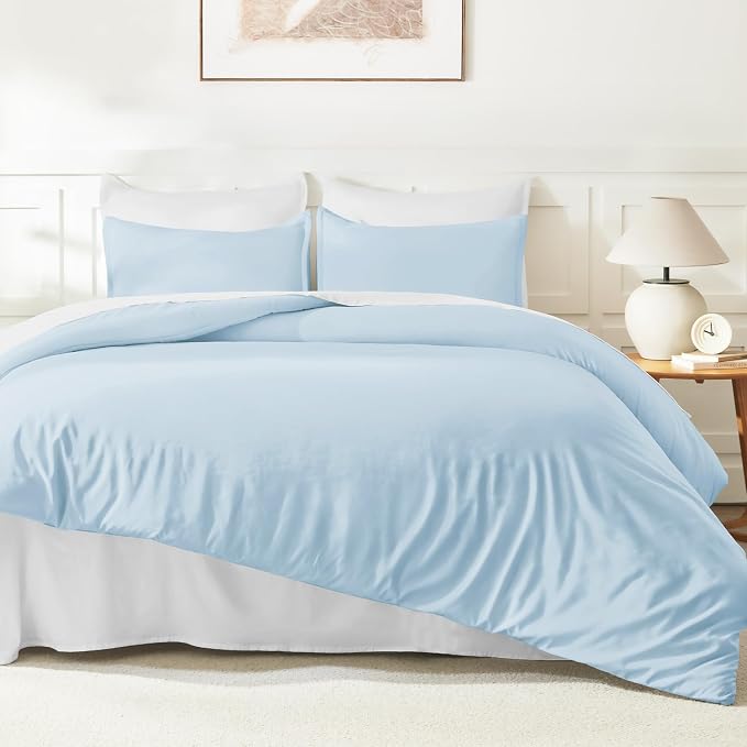 Litanika Comforters Light Blue Full Size, 3 Pieces Lightweight Solid Bedding - Image 6