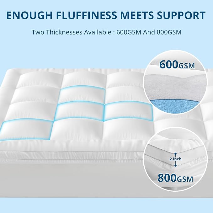YUGYVOB California King Mattress Topper Extra Thick, and Breathable Mattress - Image 4