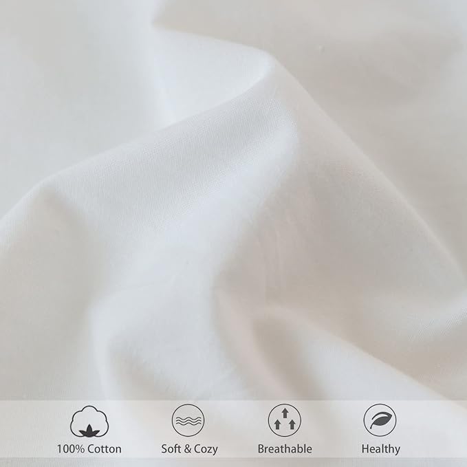 MooMee Fitted Bottom Sheet Only 100% Washed Cotton Linen Like Textured - Image 5