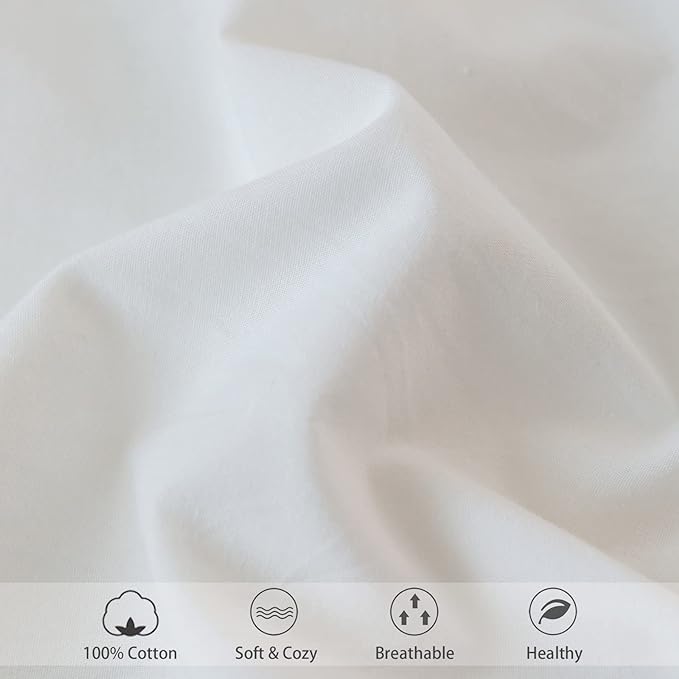 MooMee Fitted Bottom Sheet Only 100% Washed Cotton Linen Like Textured - Image 5