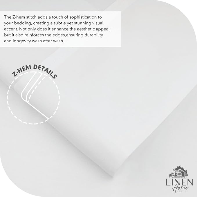 Linen Home 100% Cotton Percale Sheet Set, Queen Size, Deep Pocket, 6 Pieces Set - Image 3