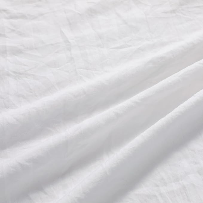 CAROMIO White Ruffle Duvet Cover Queen Size, 90x90 in - Image 5