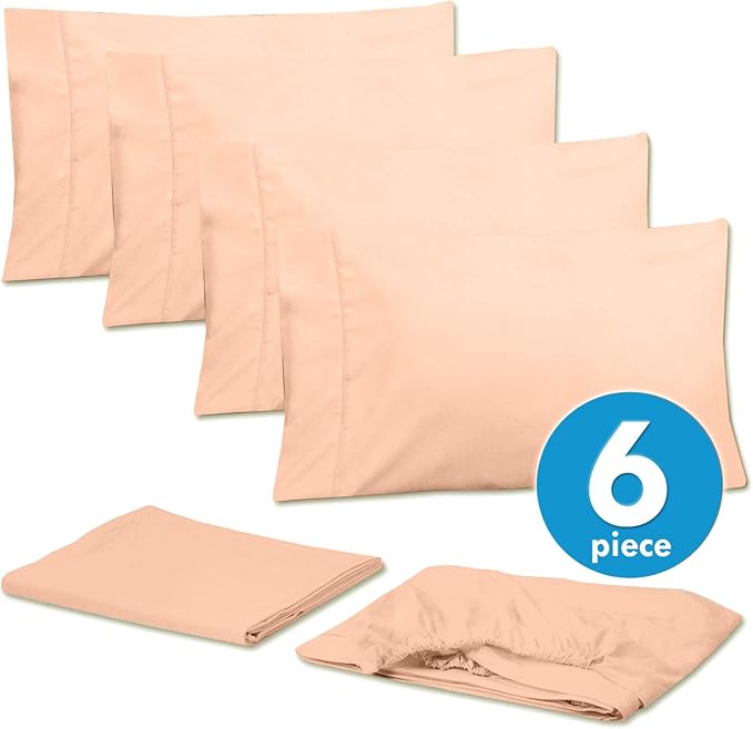 Sweet Home Collection 6 Piece Bed Sheet Set, RV Short Queen - Image 3