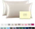 Silk Pillow Cases 2 Pack Soft Breathable and Sliky King Size Pillow Cases Set by Suatien