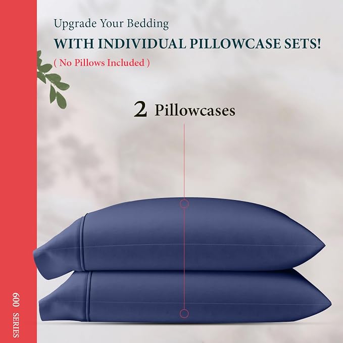 100% Egyptian Cotton Queen/Standard Pillow Cases Set of 2 - Image 3