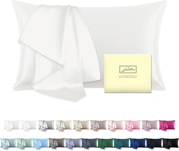 Mulberry Silk Pillowcase for Hair and Skin Standard Size 20"X 26" Pillow Case by Suatien