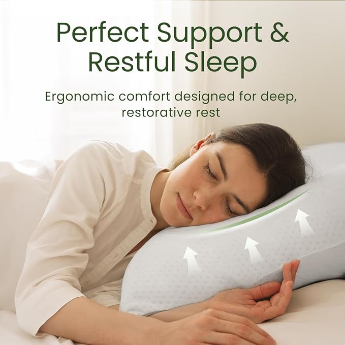 Memory Foam Pillows Queen Size Set of 2 - Image 3