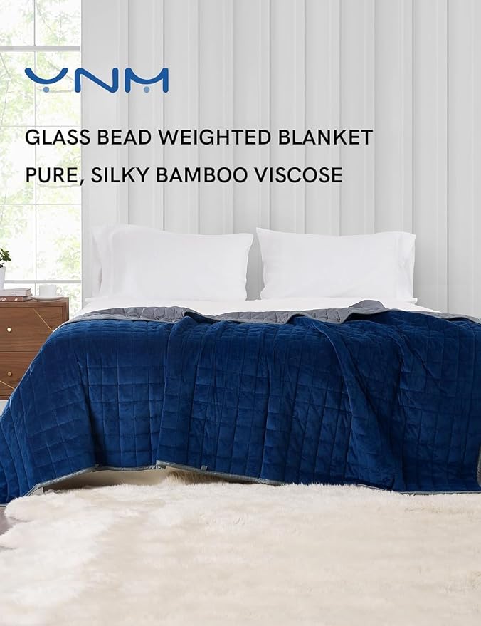 YnM Cooling Weighted Blanket for Adults, Cooling & Cozy Velvet Dual-Sided - Image 2