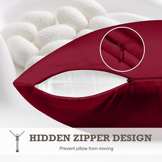 100% Mulberry Silk Pillowcase 2 Pack, Queen Size Silk Pillow Cases - Image 5