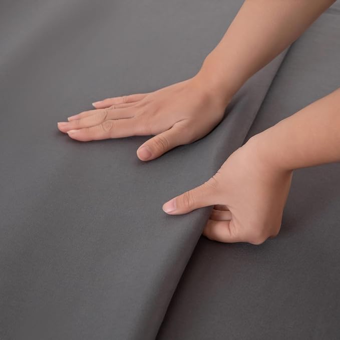 Twin Flat Sheet Only，66x96Inch Dark Gray - Image 5