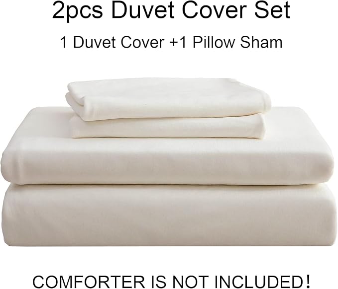 PURE ERA Jersey Knit Duvet Cover Set 100% T-Shirt Cotton Super Soft Comfy 2pc - Image 7