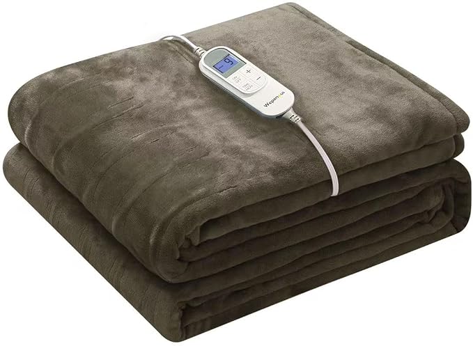 Wapaneus Foot Pocket Heated Blanket Electric Throw by Wapaneus