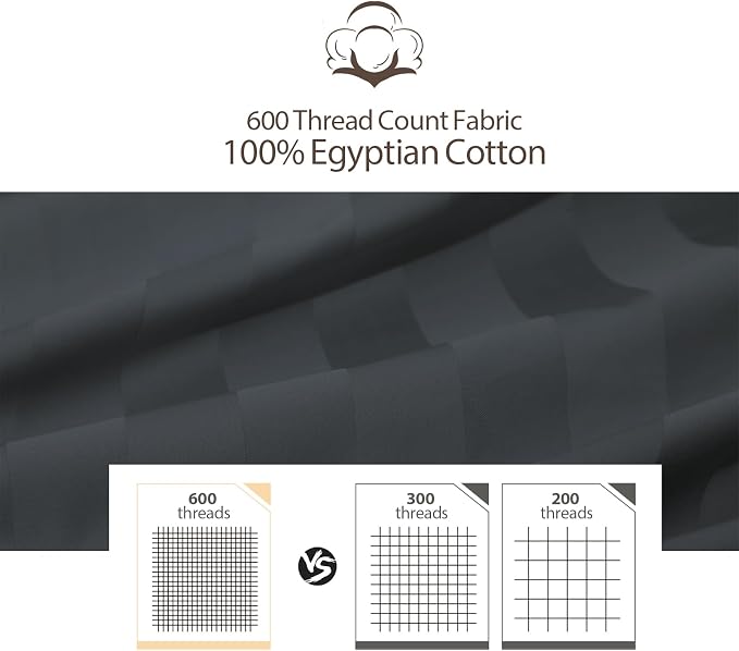100% Egyptian Cotton Fitted Sheet Twin-XL/Split King Size, 600 Thread Count - Image 9