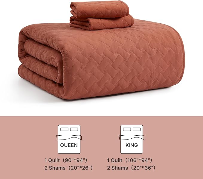 WRENSONGE Queen Quilt-3 Pieces Weave Autumn Leaf Bedspreads Queen Size Quilt - Image 8
