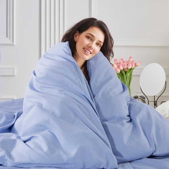 NEXHOME PRO Twin Duvet Cover Set, 100% Washed Cotton - Image 5