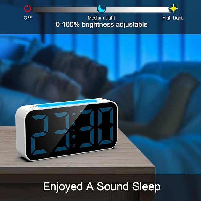 Topski Loud Alarm Clocks for Bedrooms Heavy Sleepers, Digital Bedside Clock - Image 3
