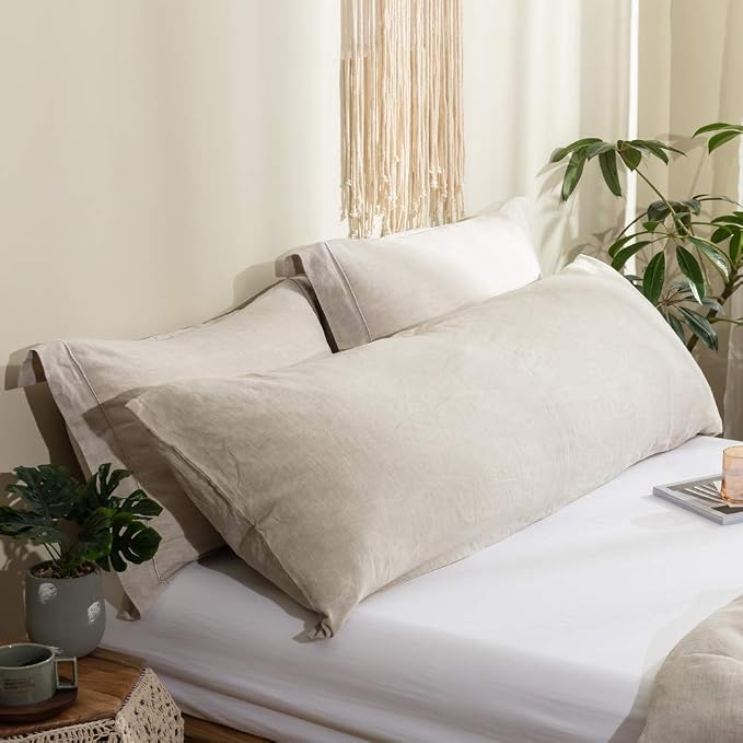 Simple&Opulence Body Pillow Cover 20" x 54", 100% Pure Linen, Ultra Soft and by SimpleOpulence