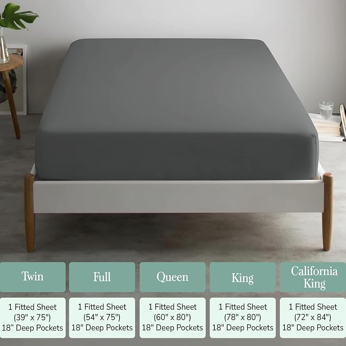 Feather & Stitch Fitted Bottom Sheet Only King Size 500 TC-1 Piece 100% Cotton - Image 6