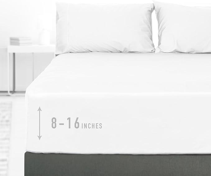 Sunflower King Fitted Sheet, 1-Piece Deep Pocket Fitted Bottom Sheet 16" by SunflowerHometexUS