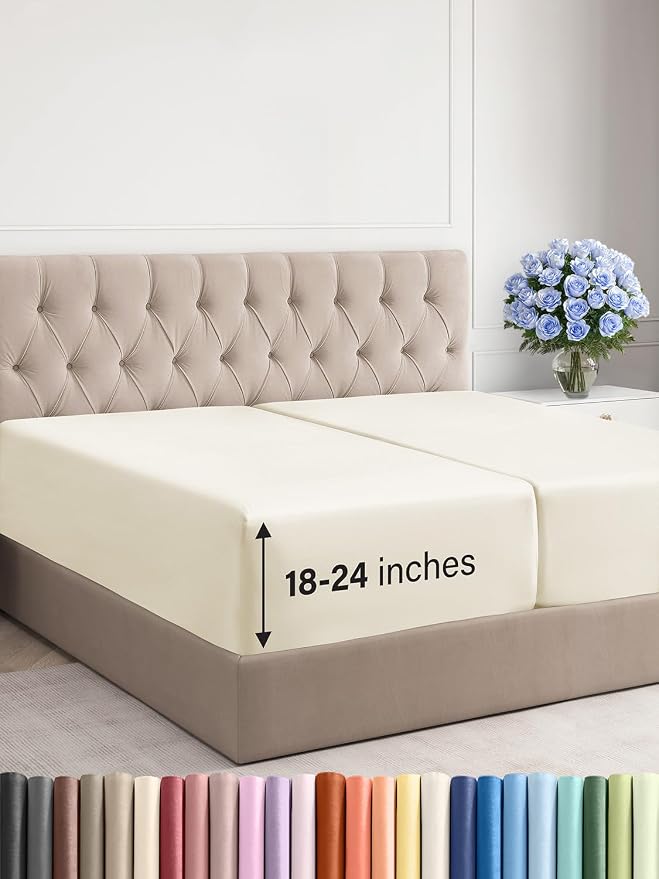 Extra Deep Split King Fitted Sheet by CGKUnlimited