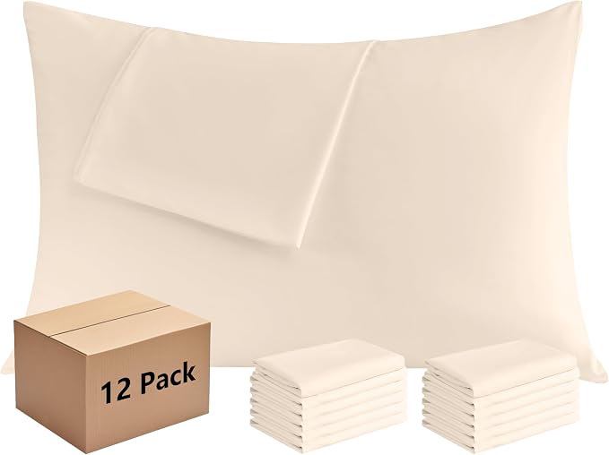Pillowcases Standard 12 Pack, 20x26 Pillow Cases by Culve