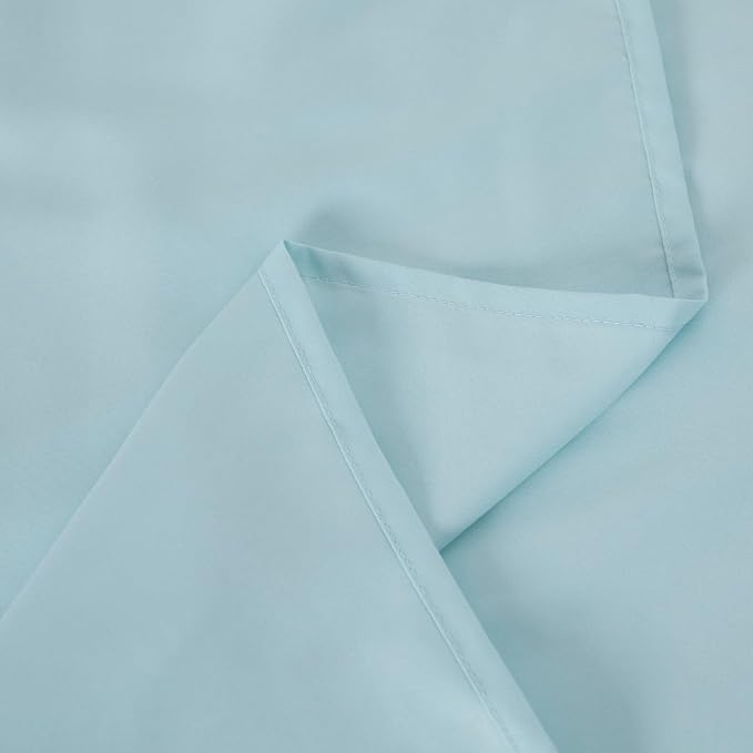Queen Flat Sheet Only， 90x102Inch Light Blue - Image 7