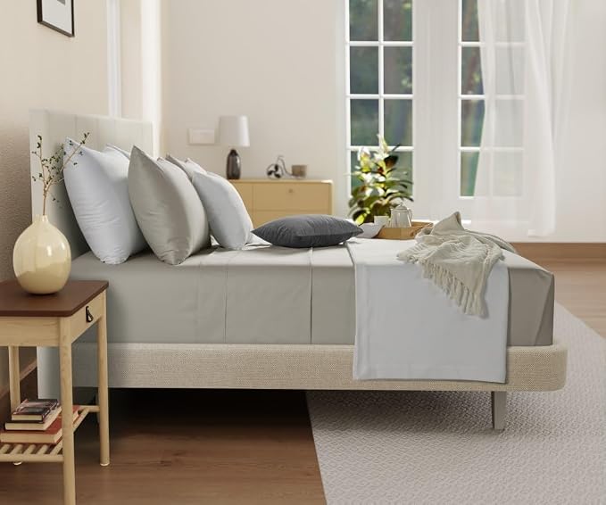300 Thread Count 100% Organic Cotton Twin Sheets Set - Image 3