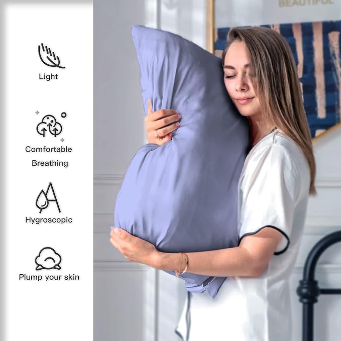 Silk Pillow Cases 2 Pack, Soft Breathable and Sliky Queen Size Pillow Cases Set - Image 3