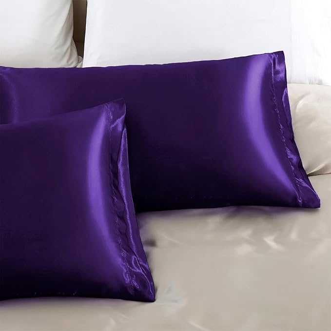 Aormenzy Satin Pillow Cases for Women Queen Size Set of 2, Fade Resistant - Image 5