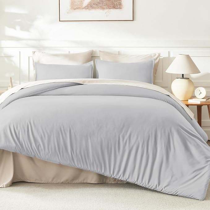 Litanika Oversized King Comforters Light Grey Super King Plus Size, 3 Pieces - Image 6