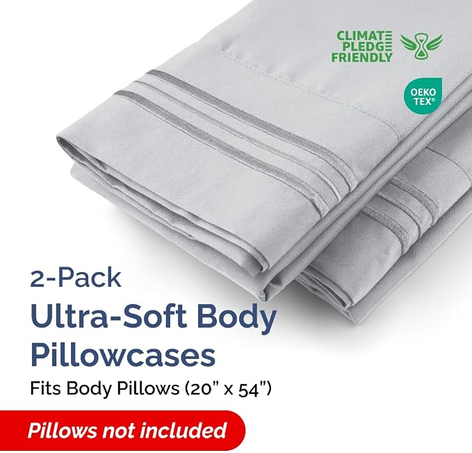 Body Pillowcases Set of 2-20x54 Long Body Pillow Case - Image 2