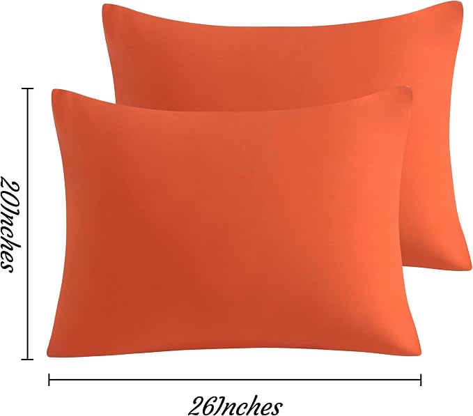 NTBAY Brunt Orange Microfiber Pillowcases, 20x26 Inches, Fade Resistant - Image 4