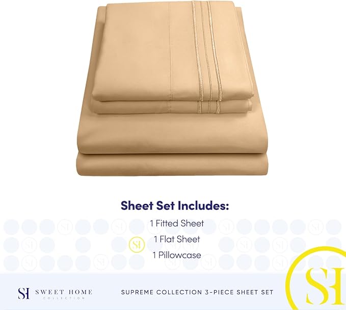Twin XL Sheets - Breathable Luxury Sheets - 1800 Supreme Collection Extra Soft - Image 4