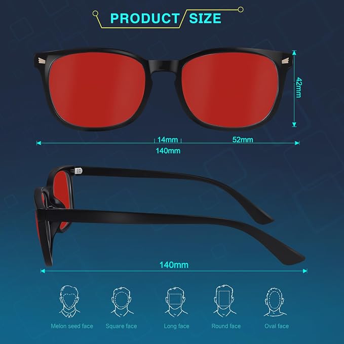 Red Lens Glasses Blue Light Glasses - Image 5