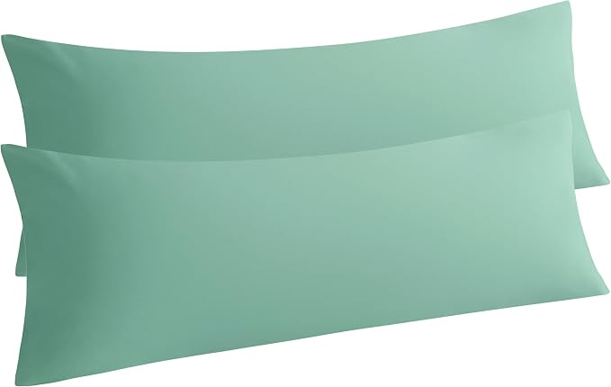 NTBAY Microfiber Body Pillowcase Set, 20x54 Inches, Mint Green, Fade Resistant by NTBAY