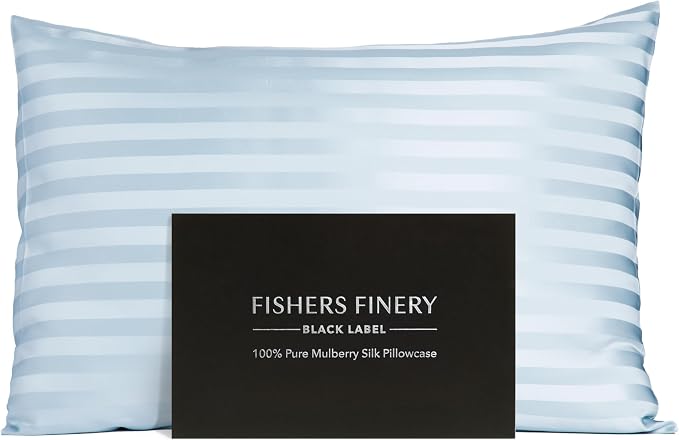 Fishers Finery 30mm 100% Pure Mulberry Silk Pillowcase, Quality Tested by FishersFinery