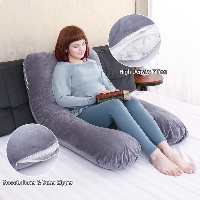 MOON PINE Pregnancy Pillow, U Shaped Full Body Pillow - Image 3