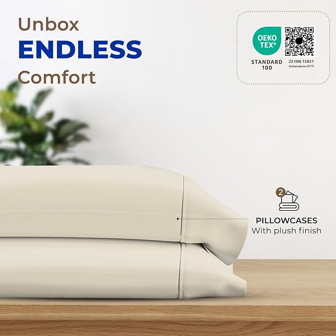Thread Spread 100% Egyptian Cotton King Size Pillow Cases Set of 2 - Image 3