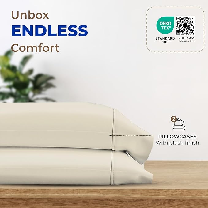 Thread Spread 100% Egyptian Cotton Pillow Cases Queen Size Set of 2 - Image 3