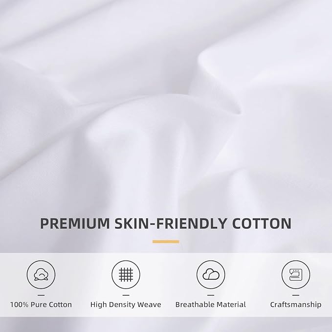 QSH Ruffle White Duvet Cover California King Size- Washed Cotton Shabby - Image 7